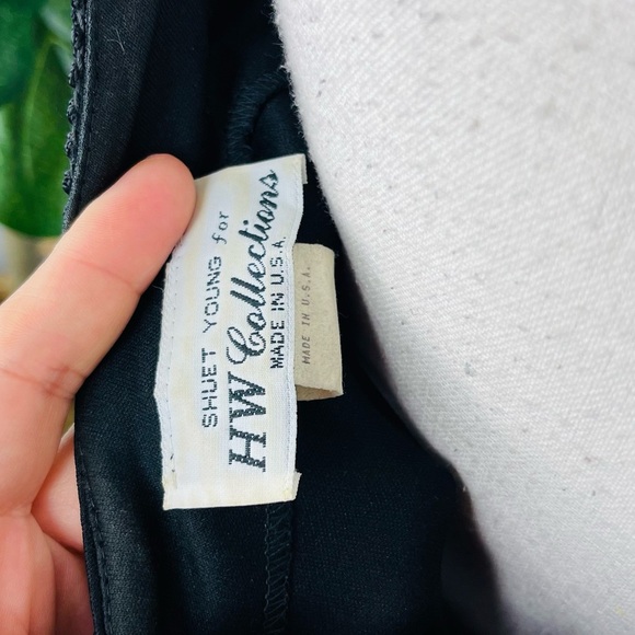 Vintage Shuet Young for HW Collections Black Finger Flapper Style Midi Dress - Picture 6 of 7